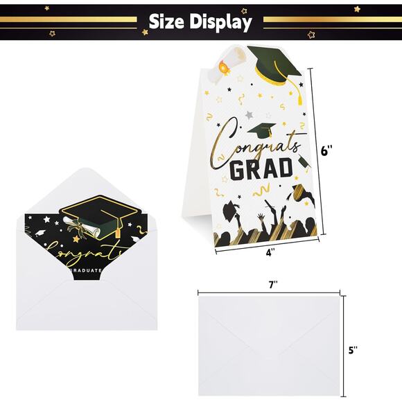 30pc variety Pack Graduation Cards w/ Envelopes DIY Blank Inside Congrats Grad - Picture 4 of 6